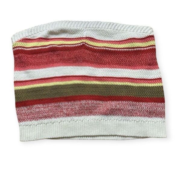aerie Tops - Aerie Multicolor Striped Strapless Tube Top Crop Top – Size Large